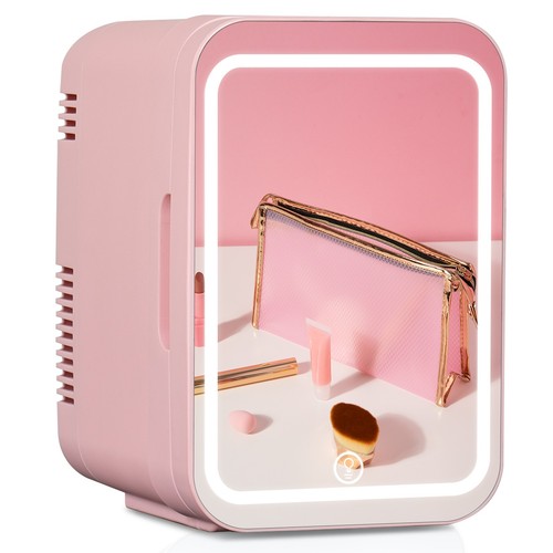 Pink mini fridge with led - pink,