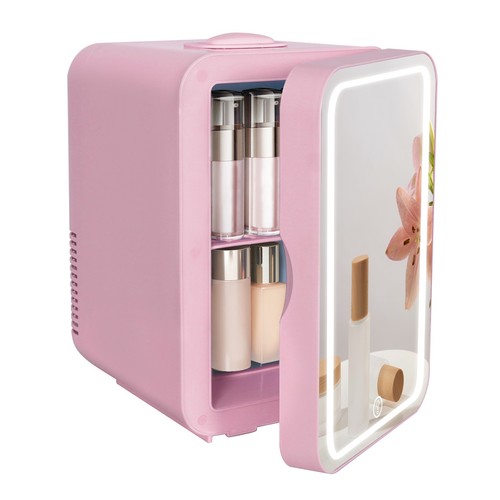 Pink mini fridge with led - pink,